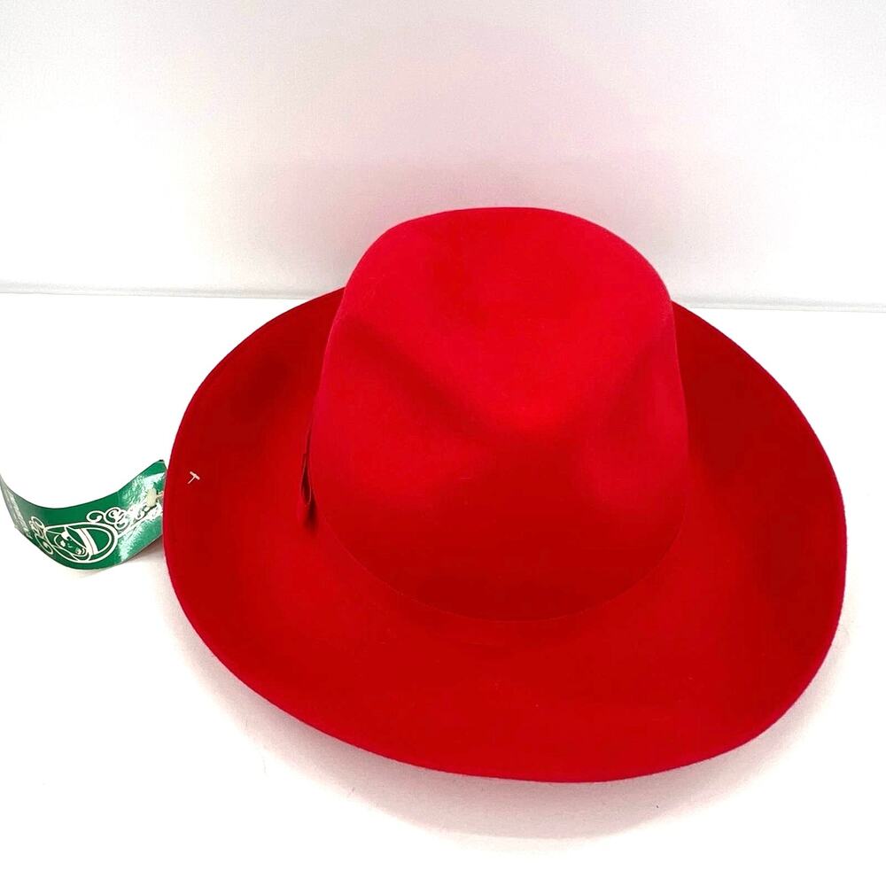 Importina rabbit haïr made in Italy red women’s hat wide brim